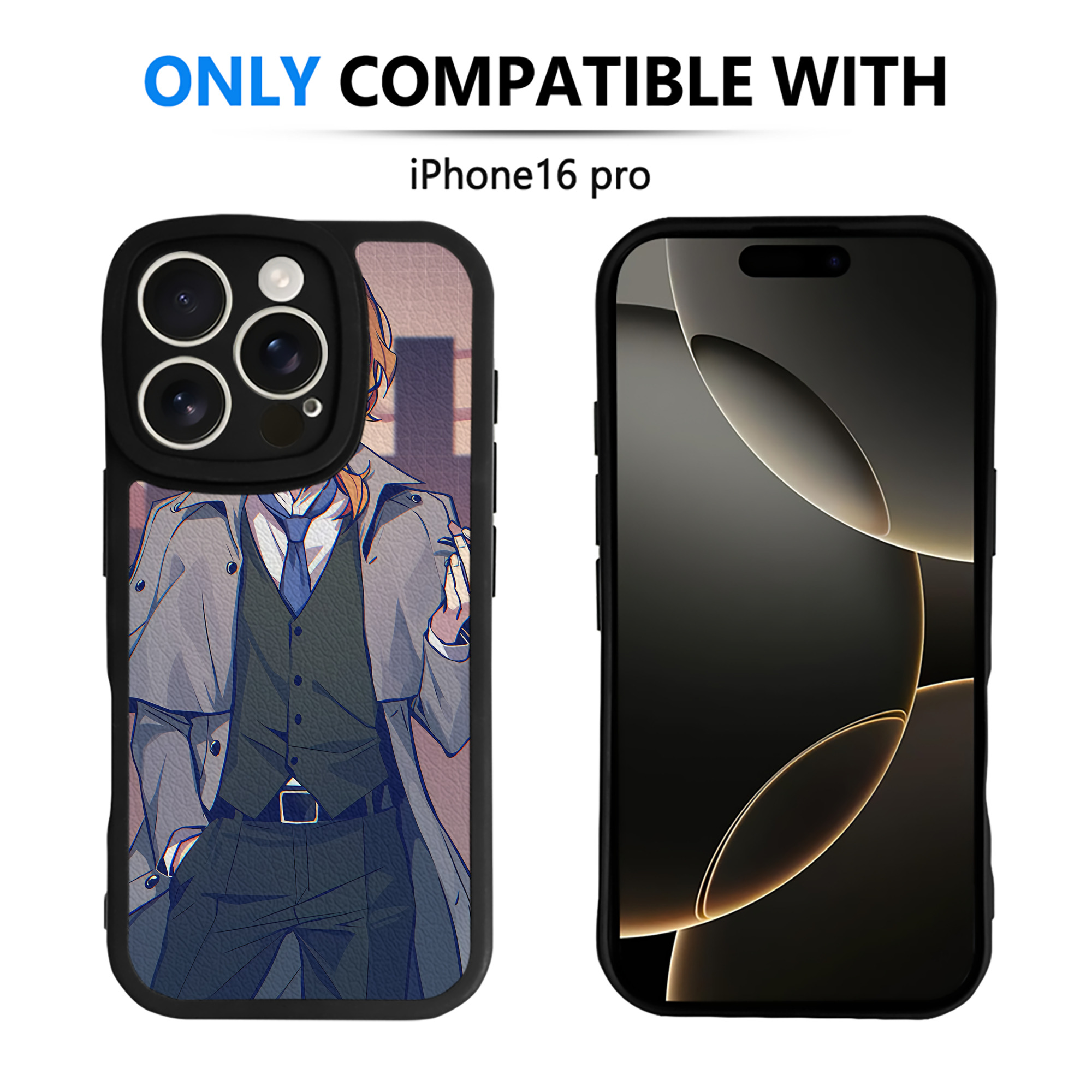 （画像用） 文豪ストレイドッグス Bungo Stray Dogs 【iPhone 16シリーズ対応】シリコンスマホケース（レザー調） 材質：シリコン